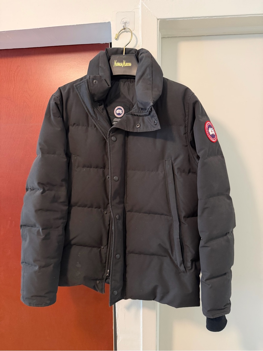 Canada Goose Wyndham Fusion-Fit Coyote Fur-Trim Down Parka - Large